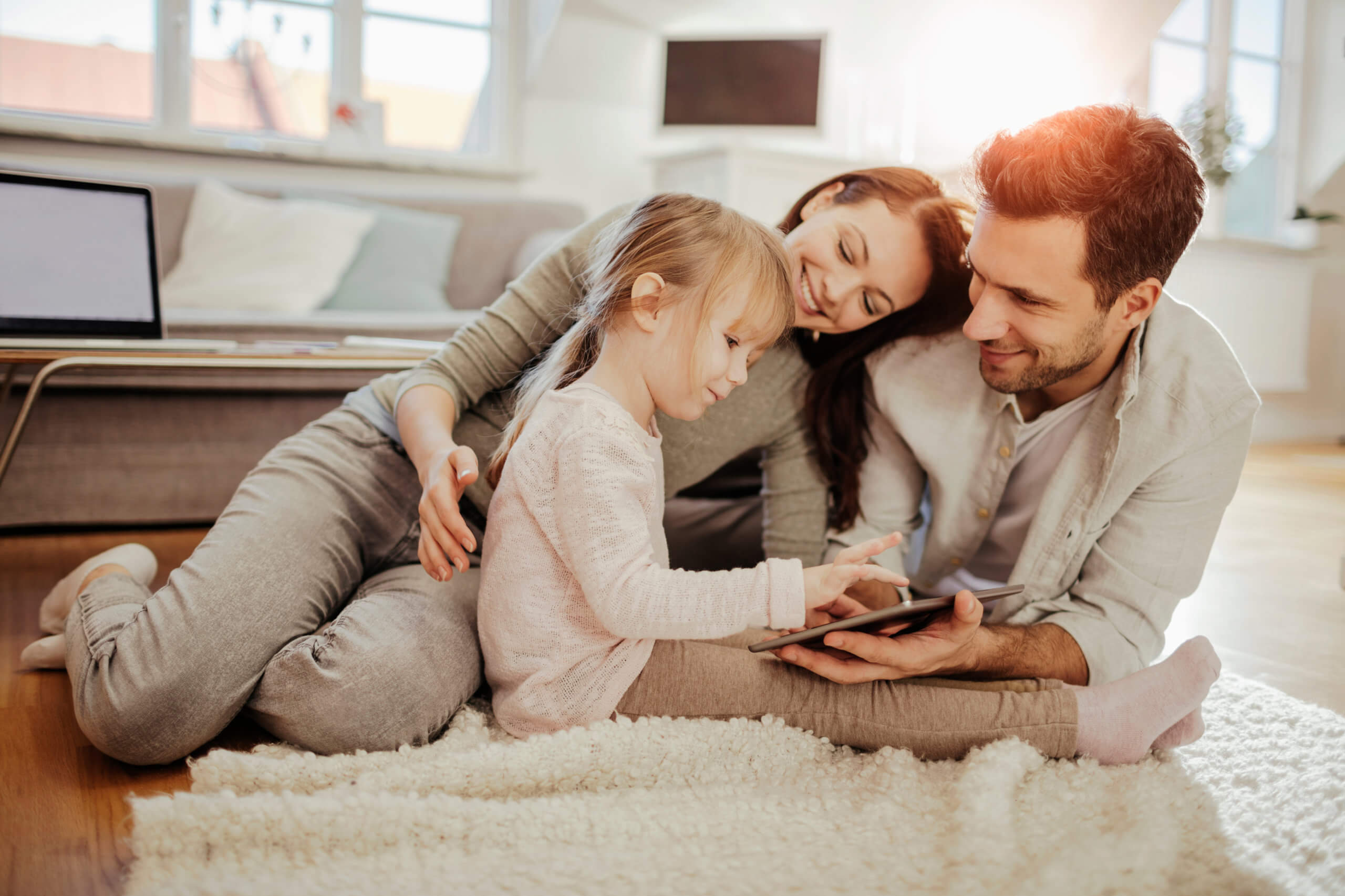 Playful young family