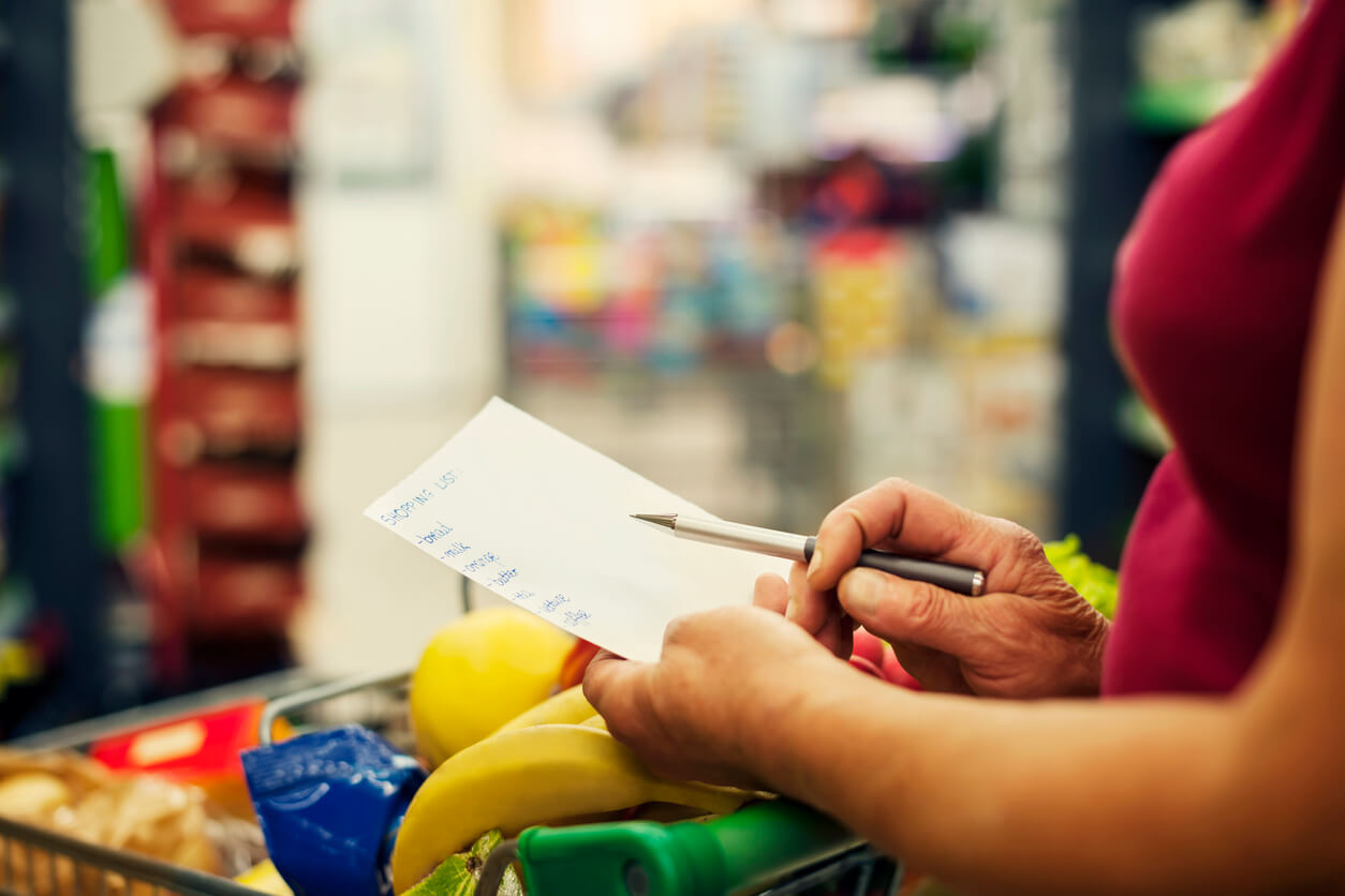 Close-up of shopping list