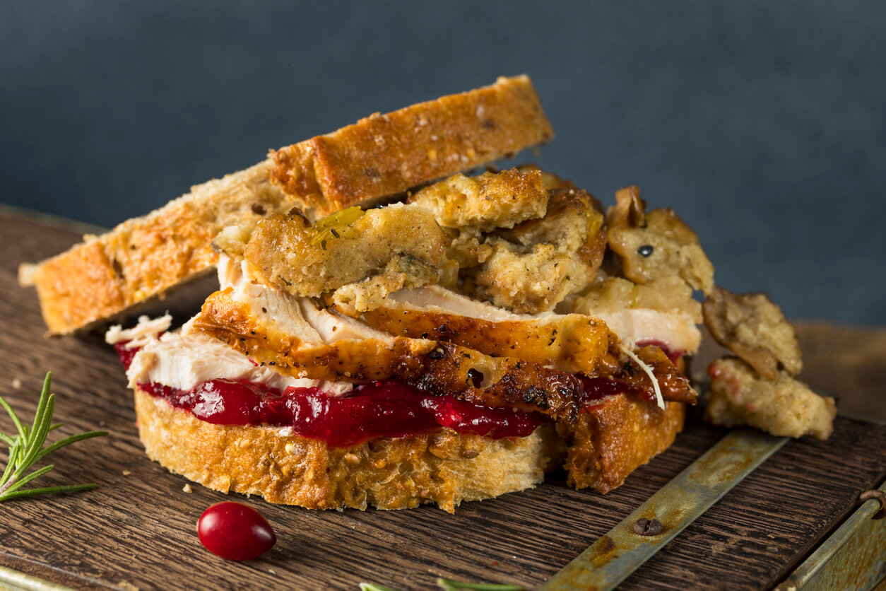 Homemade Thanksgiving Leftover Turkey Sandwich