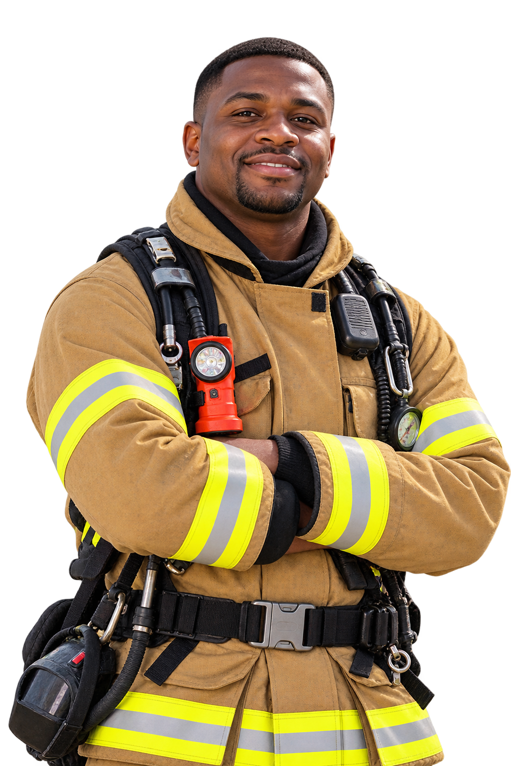 Firefighter in protective gear